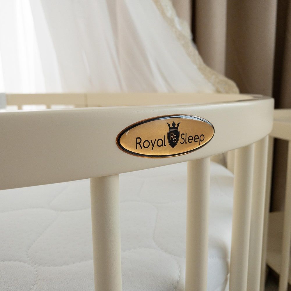 Овальная кроватка Royal Sleep 9в1 Слоновая кость