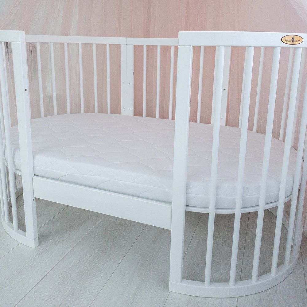 Овальная кроватка Royal Sleep 9в1 Белая
