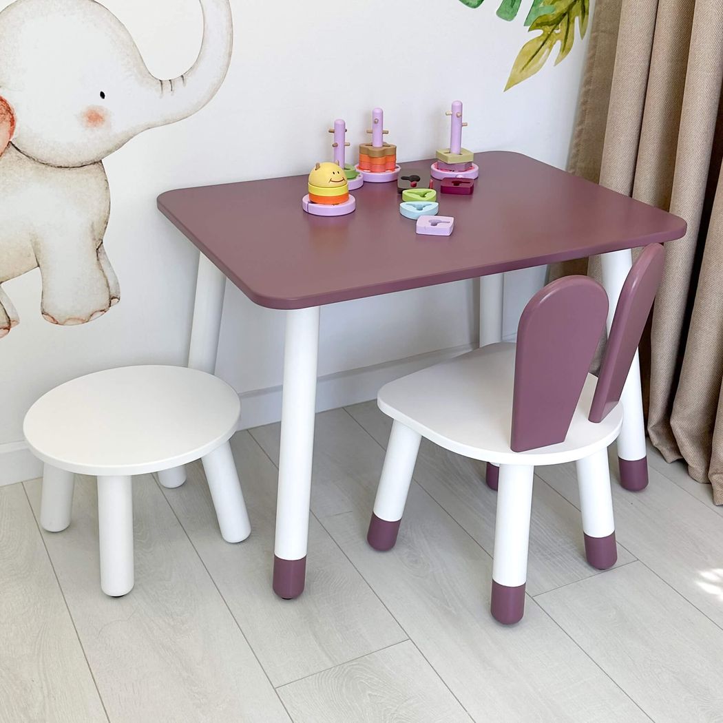 Комплект столик со стульчиком (бордо)